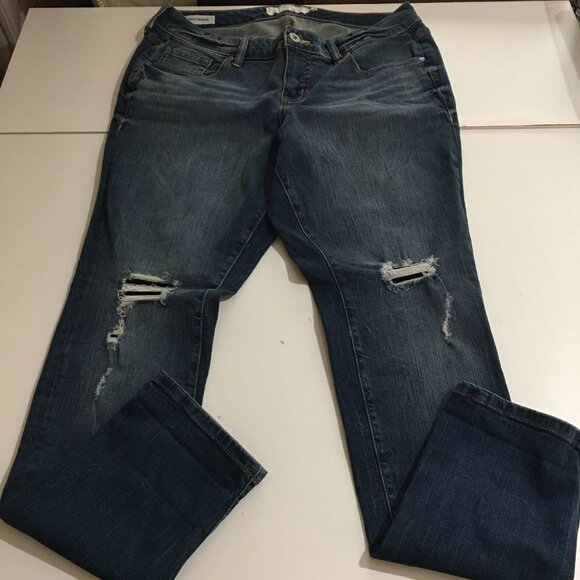 Torrid Denim Boyfriend Womens Jeans size 12R Blue Distressed Medium Wash - Picture 2 of 10